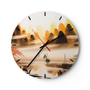 Reloj de pared - Reloj de vidrio - Más allá del Lejano Oriente - 40x40 cm