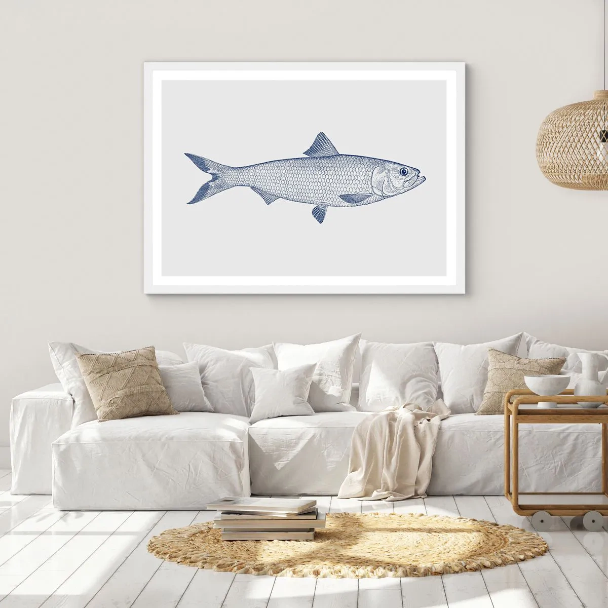 Póster en marco blanco - Saludos desde los mares del norte - 91x61 cm