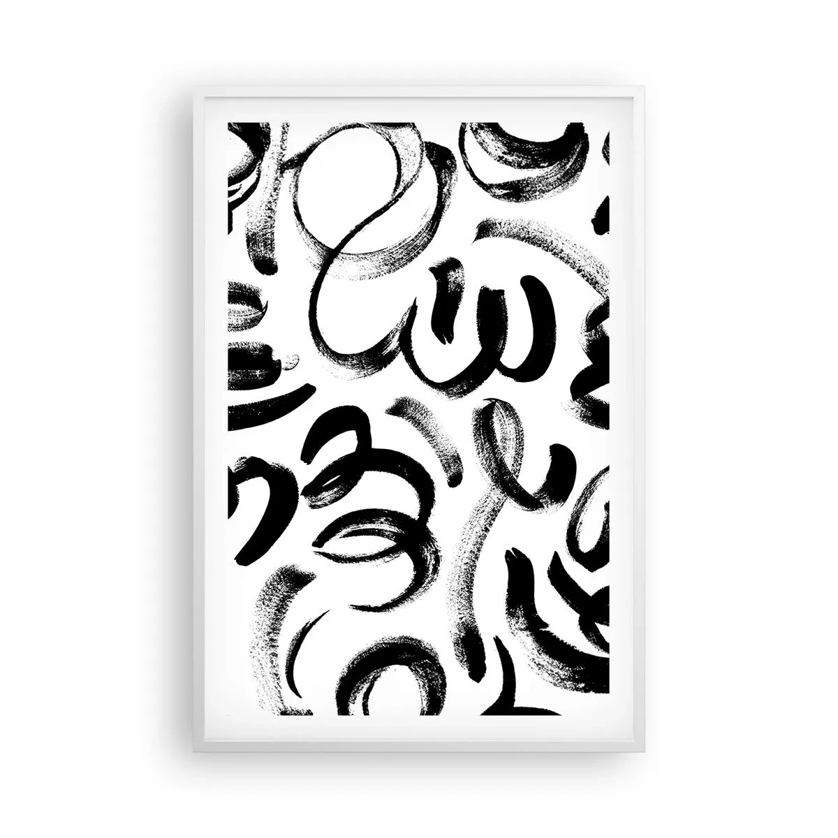 Póster en marco blanco - Negro sobre blanco - 61x91 cm