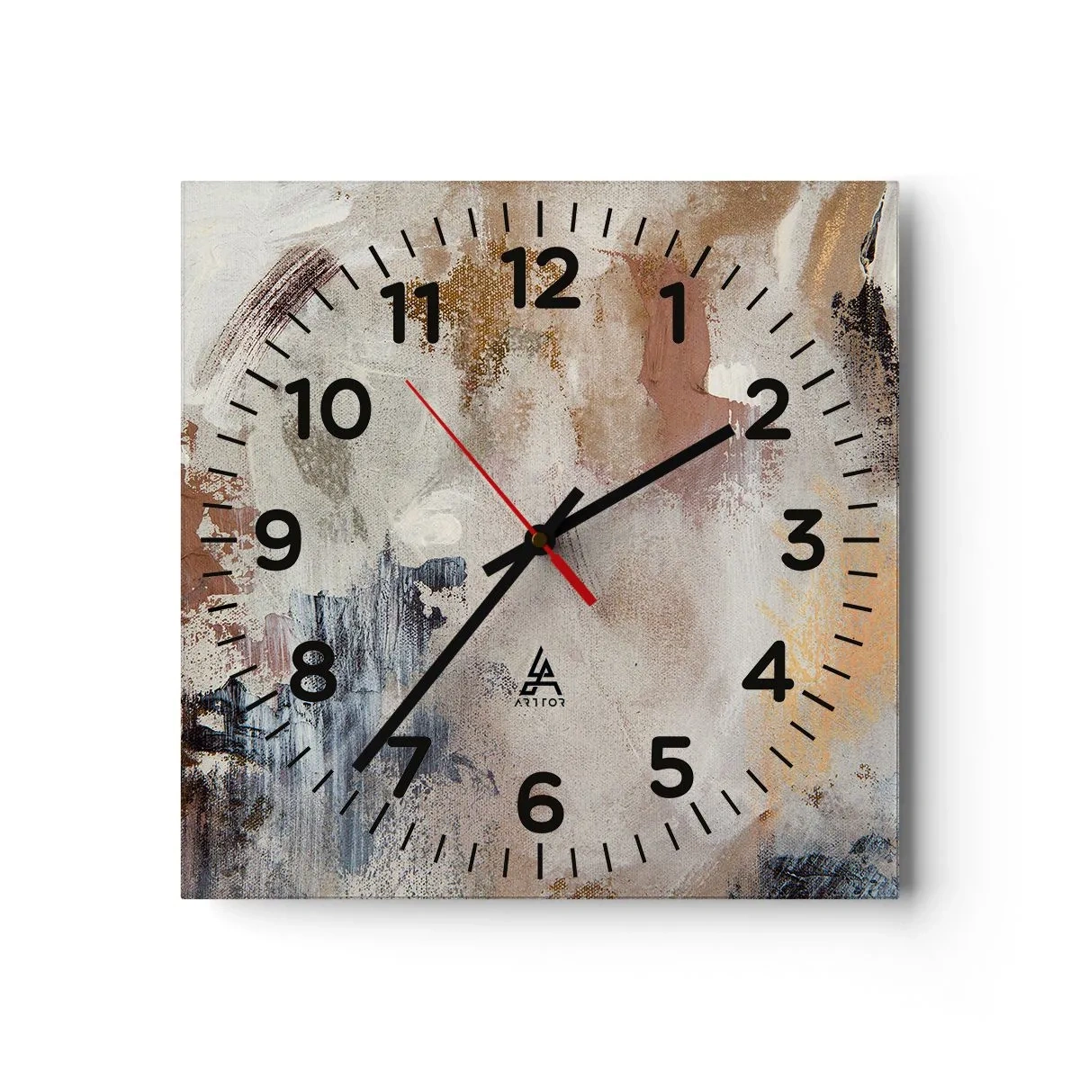 Reloj de pared - Reloj de vidrio - Abstracción brumosa - 40x40 cm