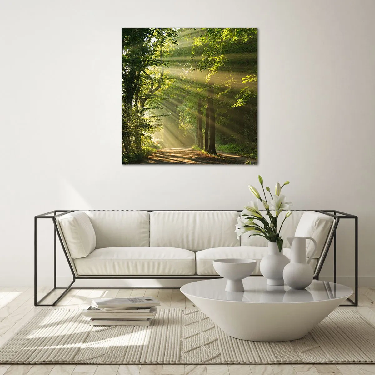 Cuadro sobre vidrio - Impresiones sobre Vidrio - Un momento en el bosque - 30x30 cm