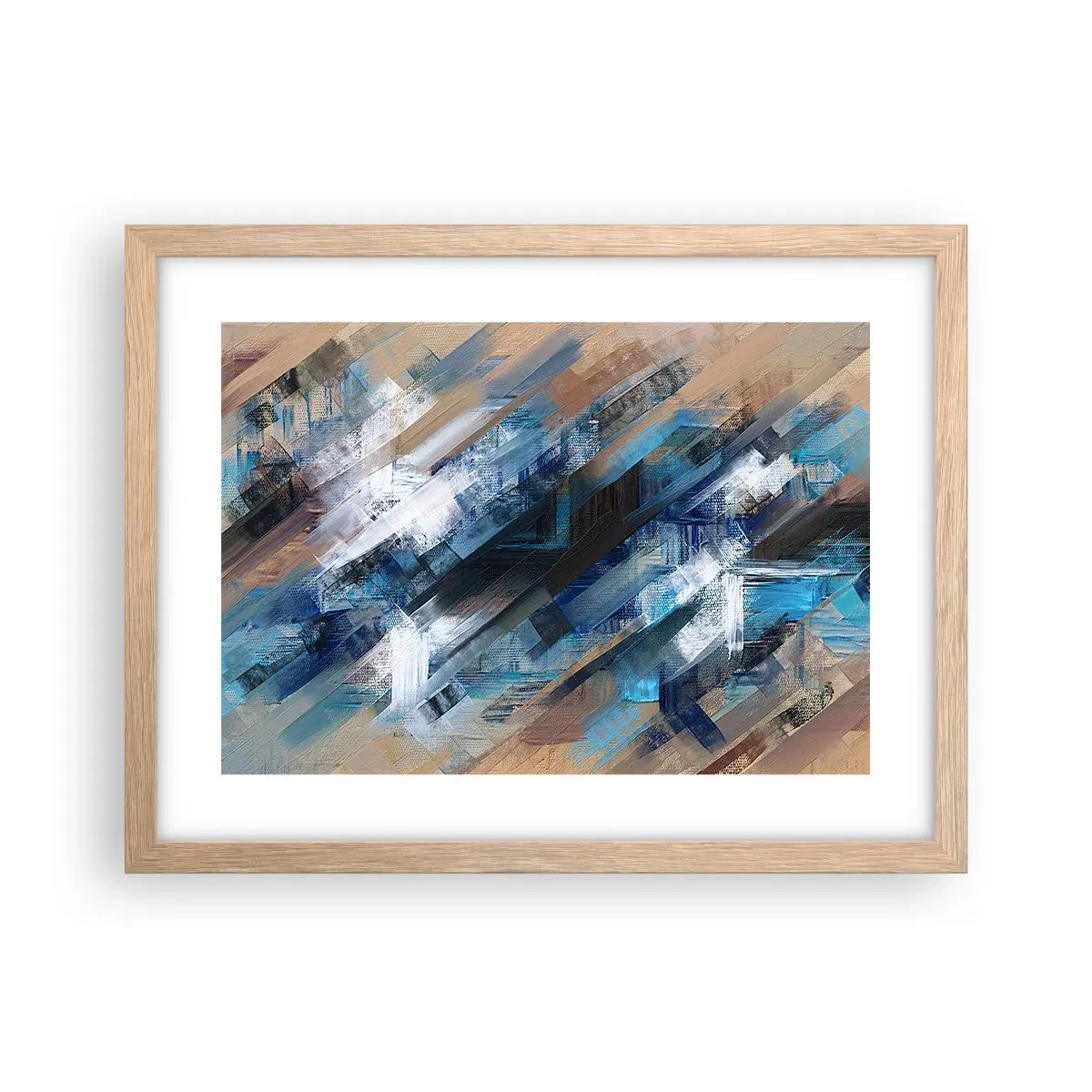 Póster en marco roble claro - En una inclinación azul - 40x30 cm