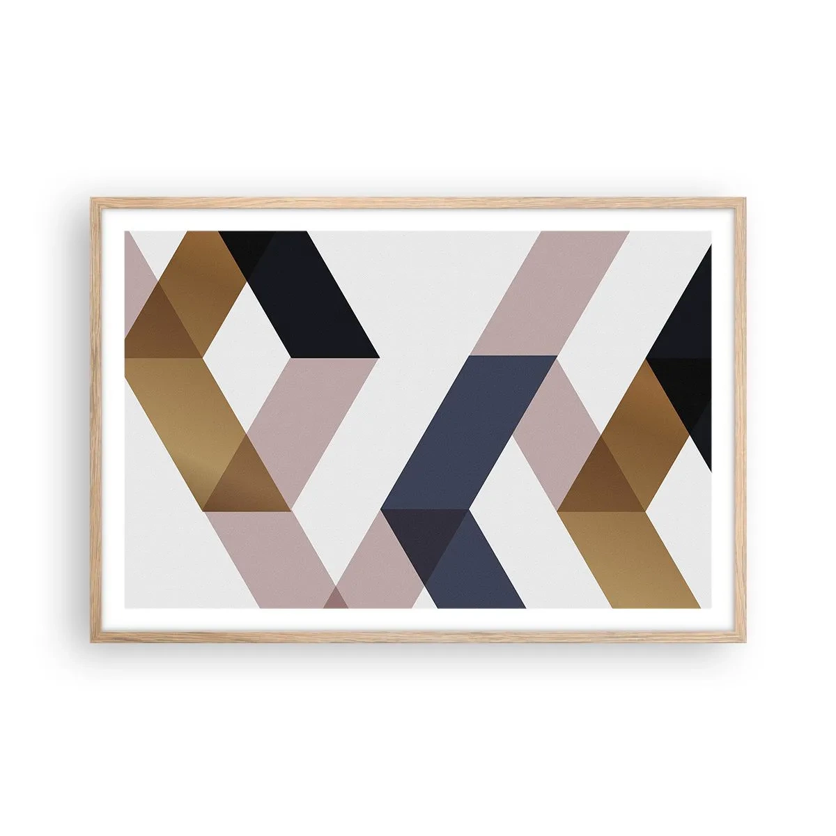 Póster en marco roble claro - Rectas y ángulos - 91x61 cm