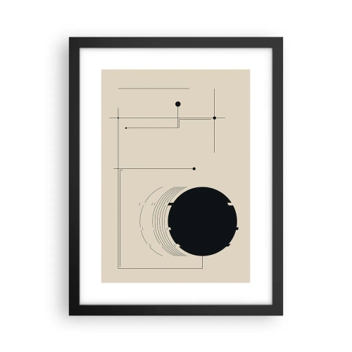 Póster en marco negro - Composición elástica y dinámica - 30x40 cm
