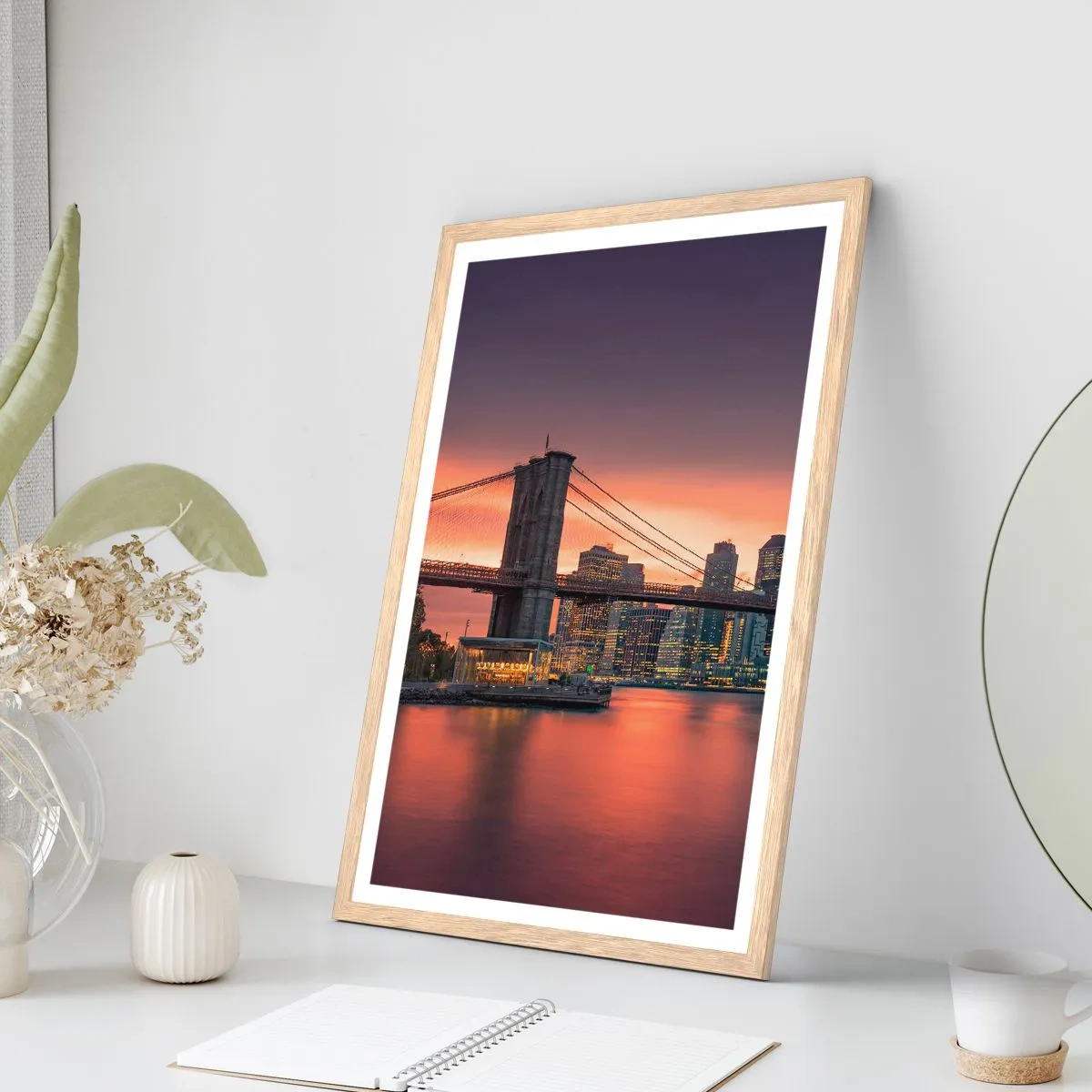 Póster en marco roble claro - Ahogado en el silencio lila - 30x40 cm