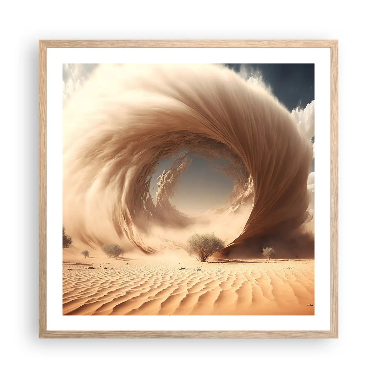 Póster en marco roble claro - Portal abierto - 60x60 cm