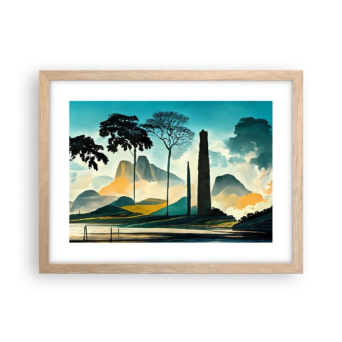 Póster en marco roble claro - Cada vez a más altitud - 40x30 cm