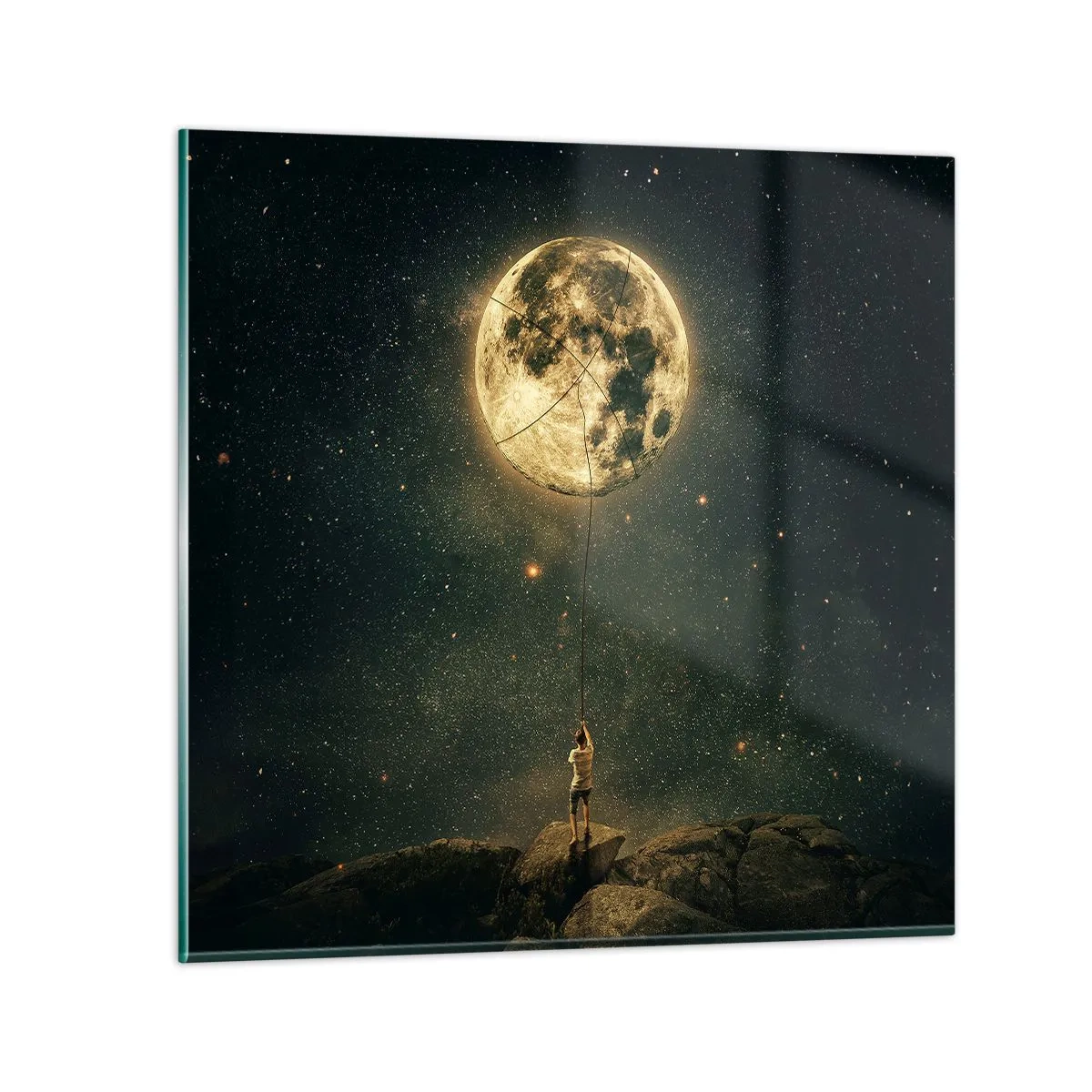Cuadro sobre vidrio - Impresiones sobre Vidrio - El que robó la luna - 40x40 cm