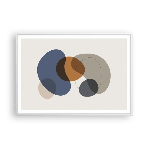Póster en marco blanco - Gotas de color - 100x70 cm