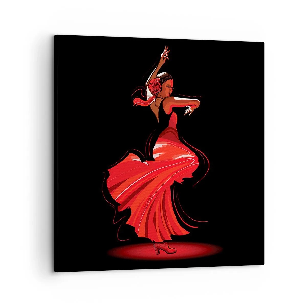 Cuadro sobre lienzo - Impresión de Imagen - El espíritu ardiente del flamenco - 60x60 cm