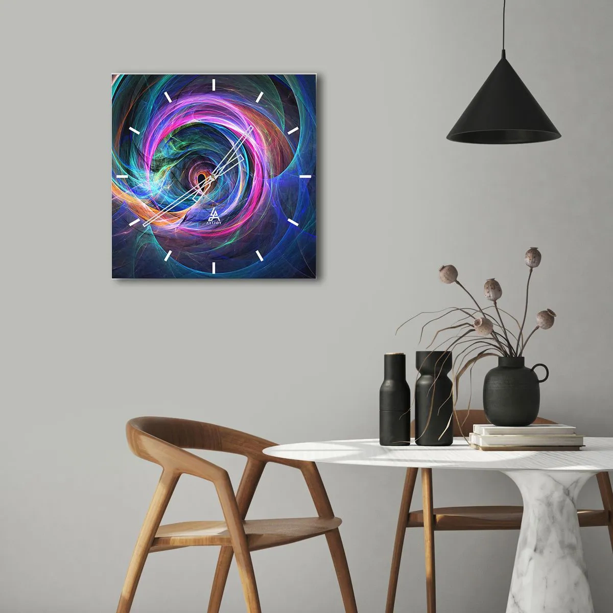 Reloj de pared - Reloj de vidrio - ¿Dónde me llevarás? - 30x30 cm