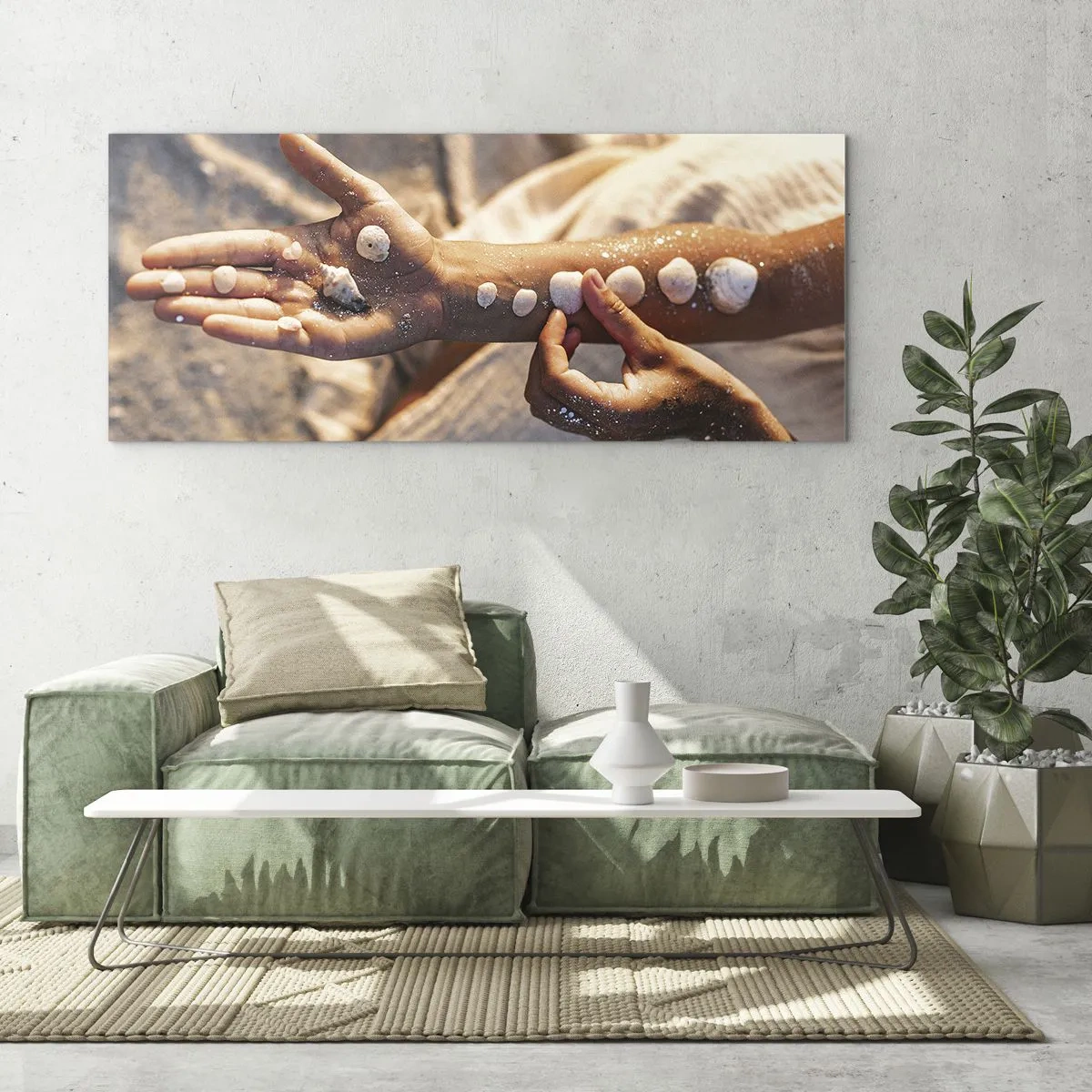 Cuadro sobre vidrio - Impresiones sobre Vidrio - La belleza al alcance de la mano - 100x40 cm