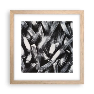 Póster en marco roble claro - Abstracción en el espíritu industrial - 30x30 cm