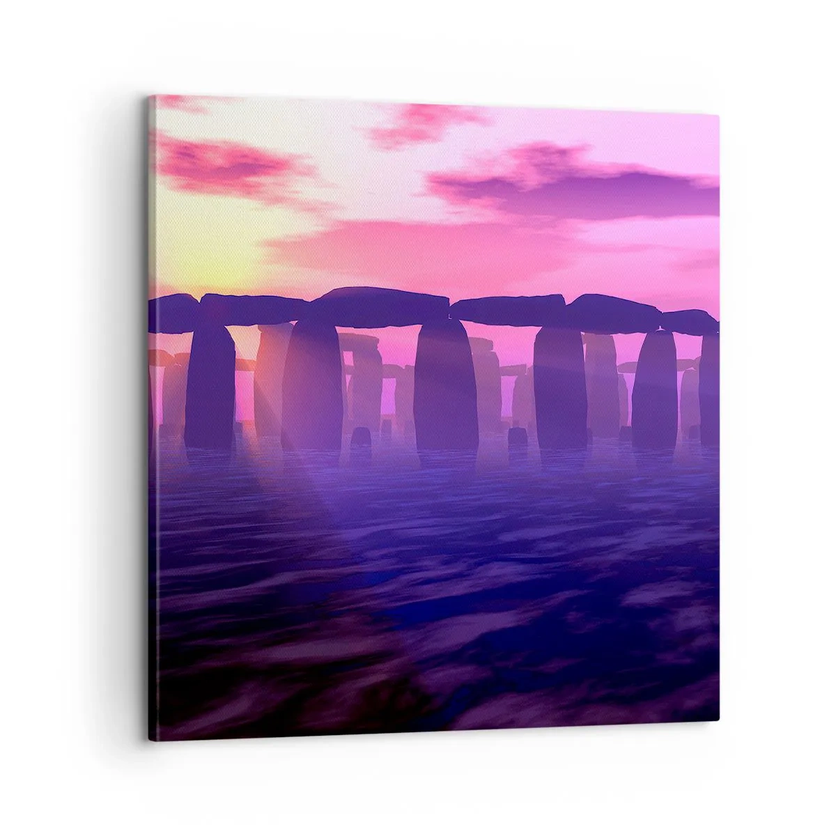 Cuadro sobre lienzo - Impresión de Imagen - Misterio al amanecer en la niebla - 60x60 cm