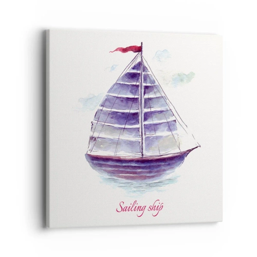 Cuadro sobre lienzo - Impresión de Imagen - Velas izadas y aguas tranquilas - 40x40 cm