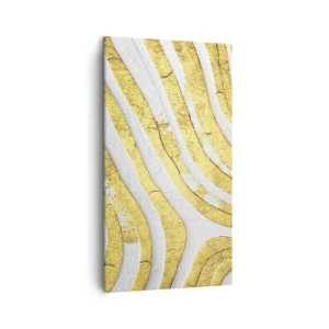 Cuadro sobre lienzo - Impresión de Imagen - Una composición en blanco y oro - 45x80 cm