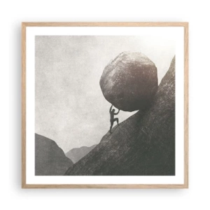 Póster en marco roble claro - Creo, contra toda esperanza - 60x60 cm