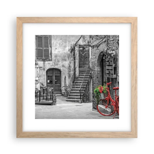 Póster en marco roble claro - Callejón de la Toscana - 30x30 cm