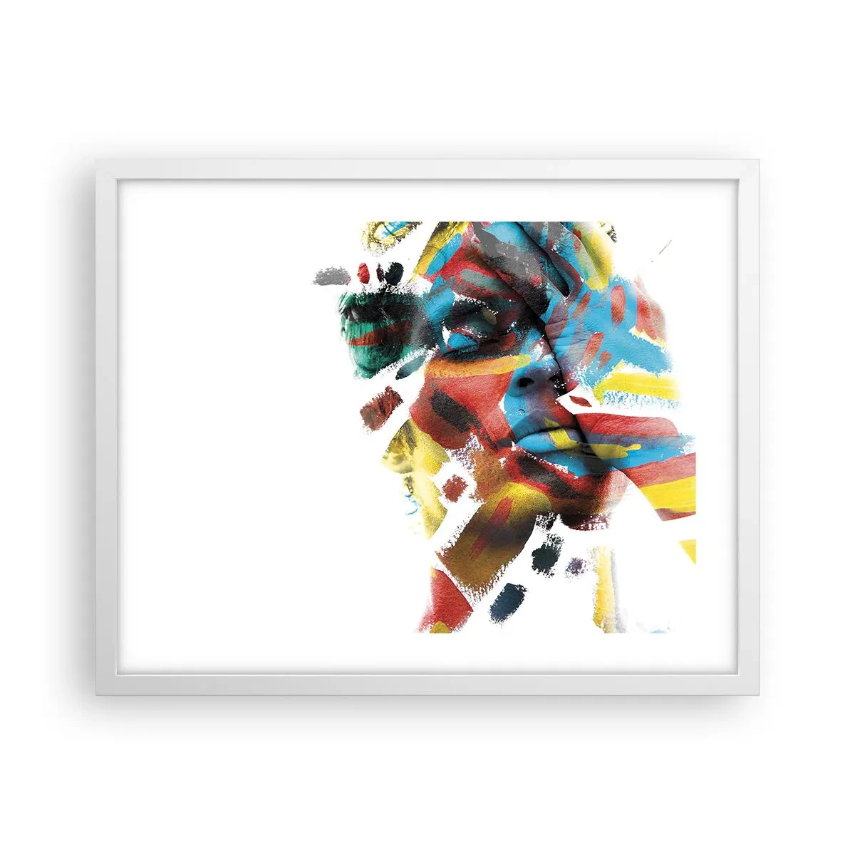 Póster en marco blanco - Una personalidad colorida - 50x40 cm