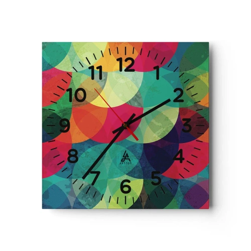 Reloj de pared - Reloj de vidrio - Ascensión circular - 30x30 cm