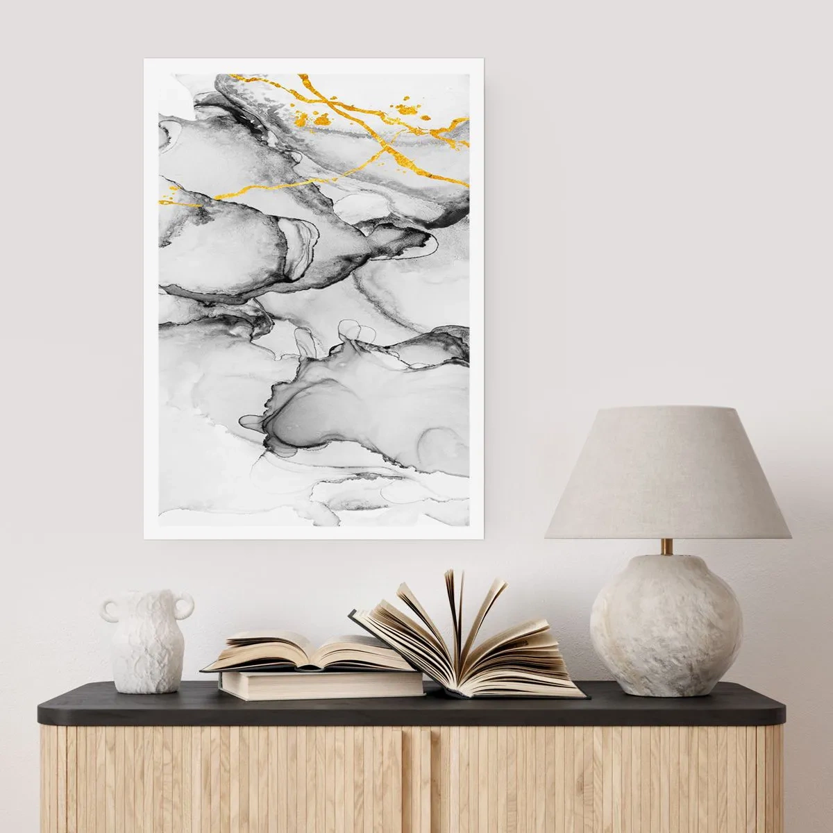 Póster - Composición con motivo de oro - 30x40 cm