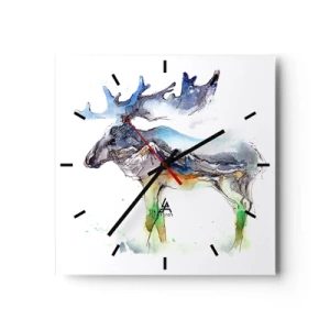 Reloj de pared - Reloj de vidrio - El héroe de un cuento de invierno - 40x40 cm