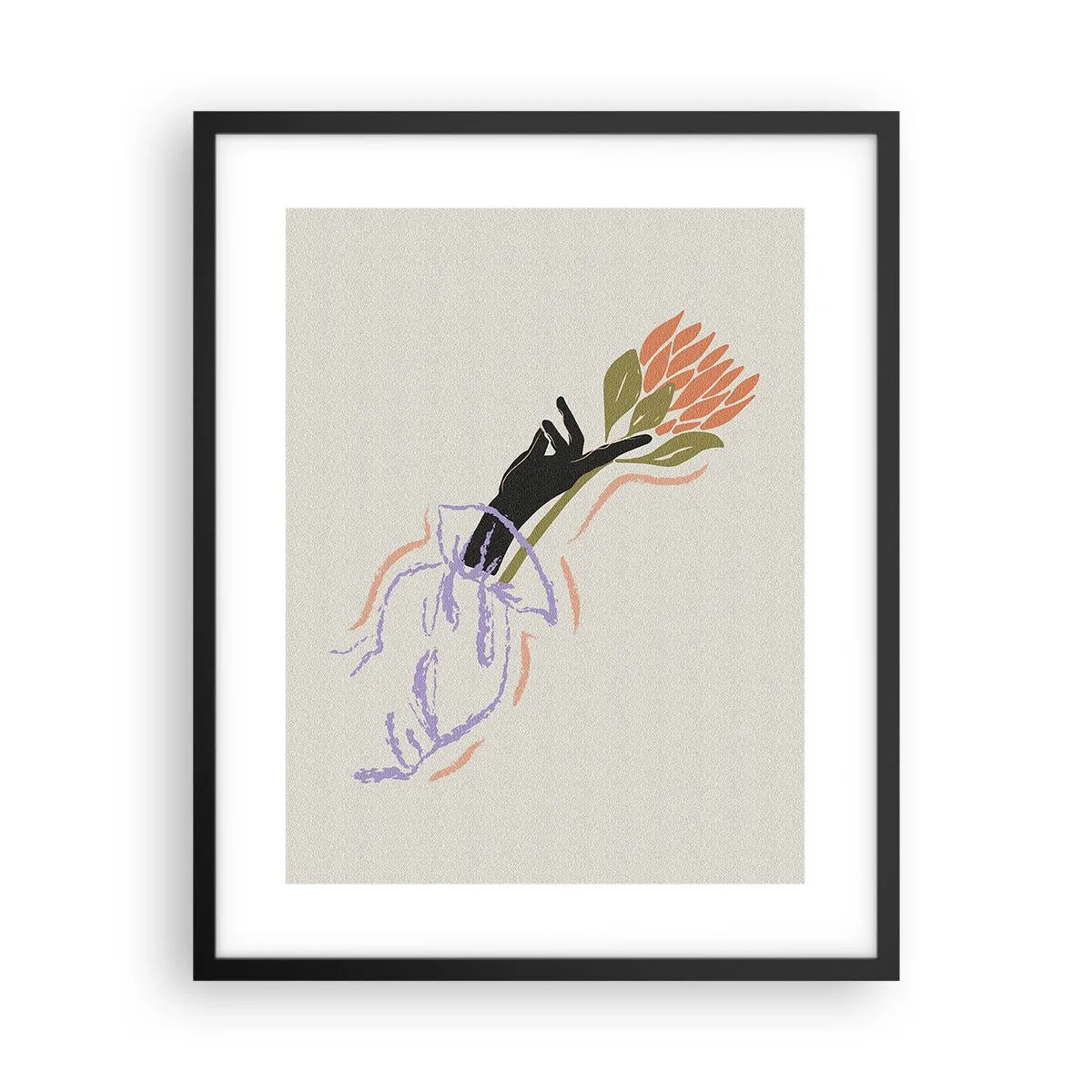 Póster en marco negro - Un toque fraternal - 40x50 cm