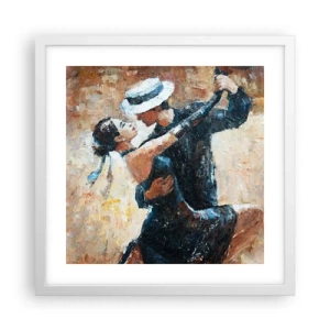 Póster en marco blanco - Estilo Rudolf Valentino - 40x40 cm