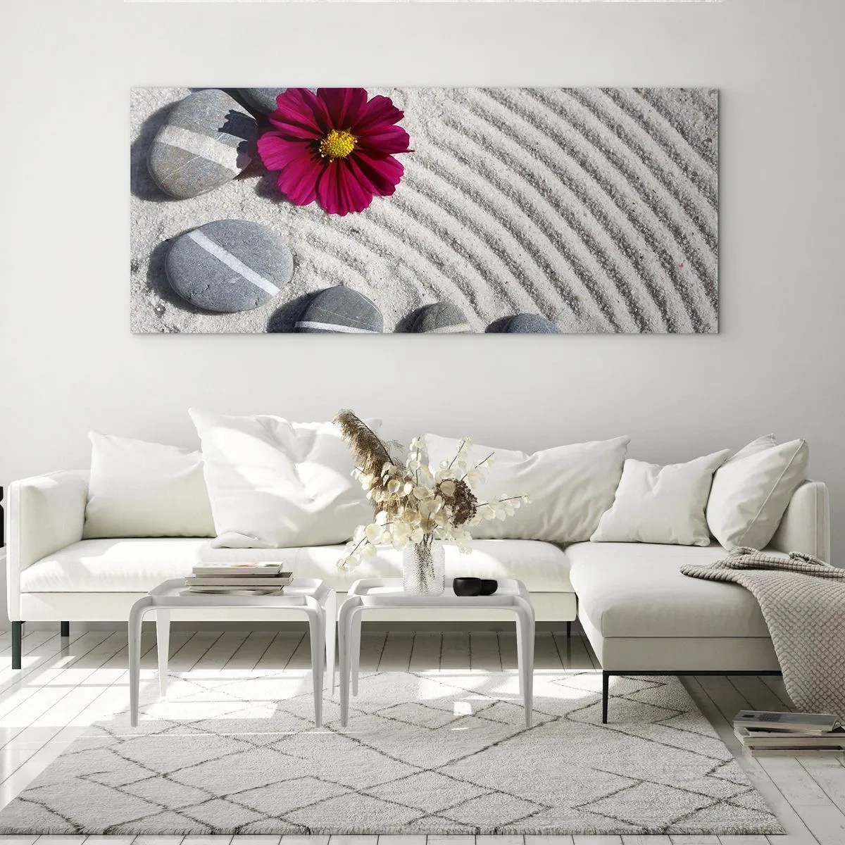 Cuadro sobre vidrio - Impresiones sobre Vidrio - Energía y paz del círculo mágico de la naturaleza - 100x40 cm