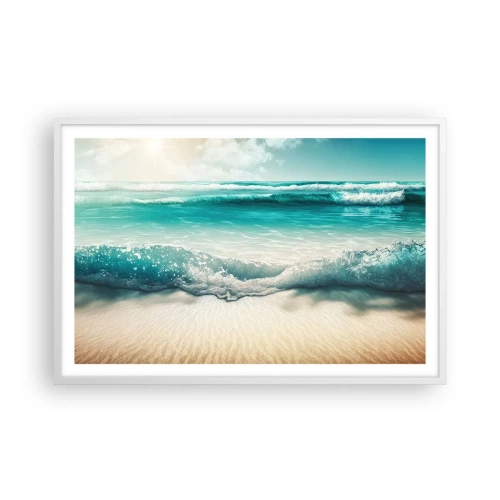 Póster en marco blanco - Calma oceánica - 91x61 cm
