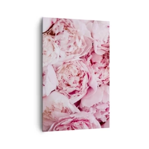 Cuadro sobre lienzo - Impresión de Imagen - Un primer plano de un ramo de peonías rosas. - 80x120cm - Cálido y fragante - Decoración de pared moderna para salón y dormitorio ARTTOR