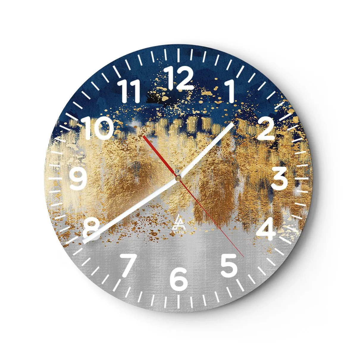 Reloj de pared - Reloj de vidrio - Composición moderna con chispas - 30x30 cm