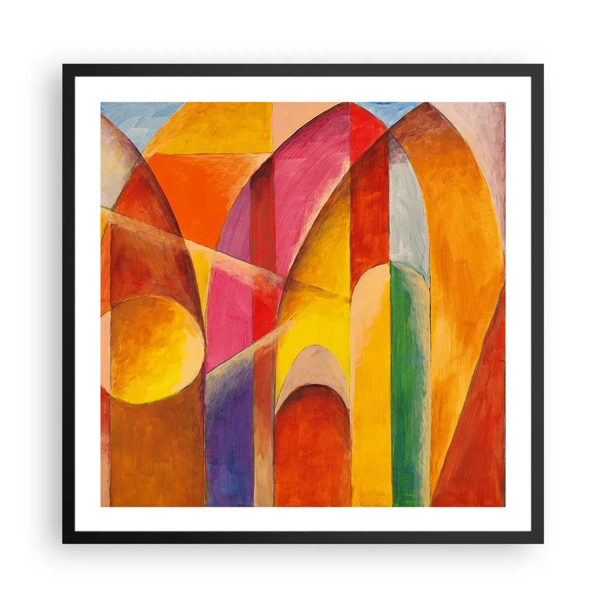 Póster en marco negro - Catedral del sol - 60x60 cm