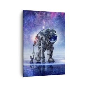 Cuadro sobre lienzo - Impresión de Imagen - Astronauta en un paisaje galáctico - 50x70cm - Cielo estrellado sobre mí - Decoración de pared moderna para salón y dormitorio ARTTOR