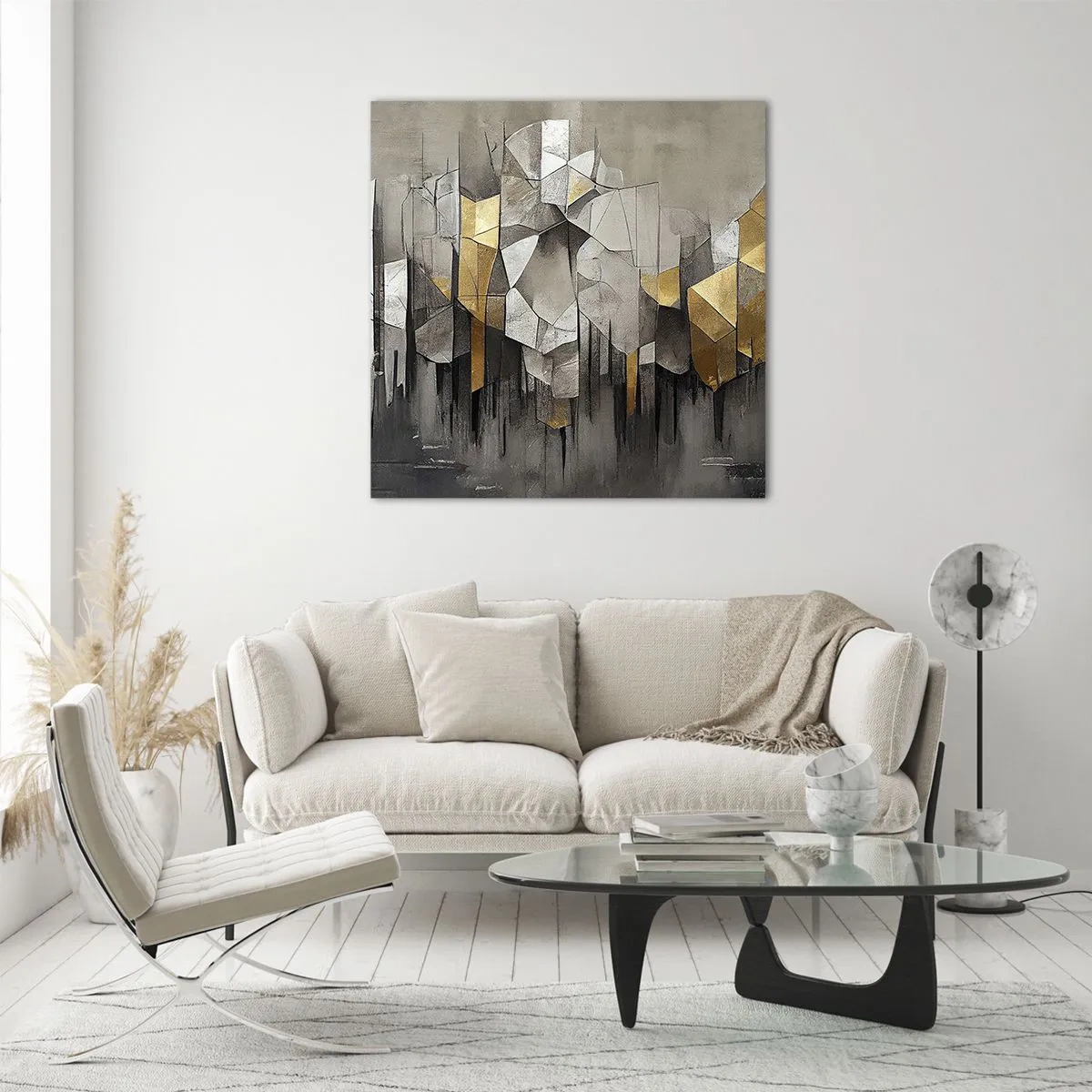 Cuadro sobre vidrio - Impresiones sobre Vidrio - Composición hecha de hielo y luz - 70x70 cm