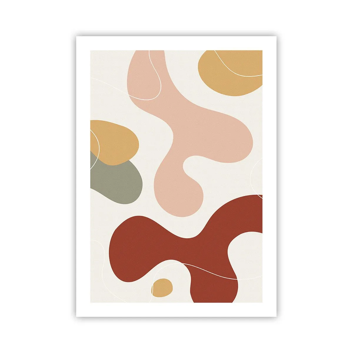 Póster - Una composición abstracta en cálidos tonos pastel. - 50x70cm - La esencia de la pintura - Decoración de pared moderna para salón y dormitorio ARTTOR