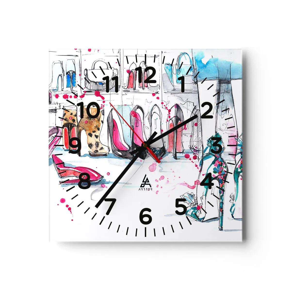 Reloj de pared - Reloj de vidrio - Ábrete, sésamo - 40x40 cm