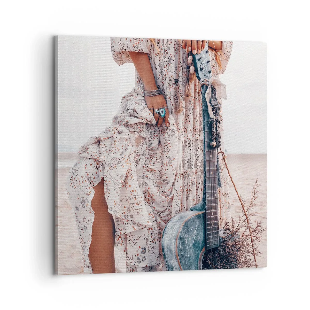 Cuadro sobre lienzo - Impresión de Imagen - Una flor en el camino - 60x60 cm