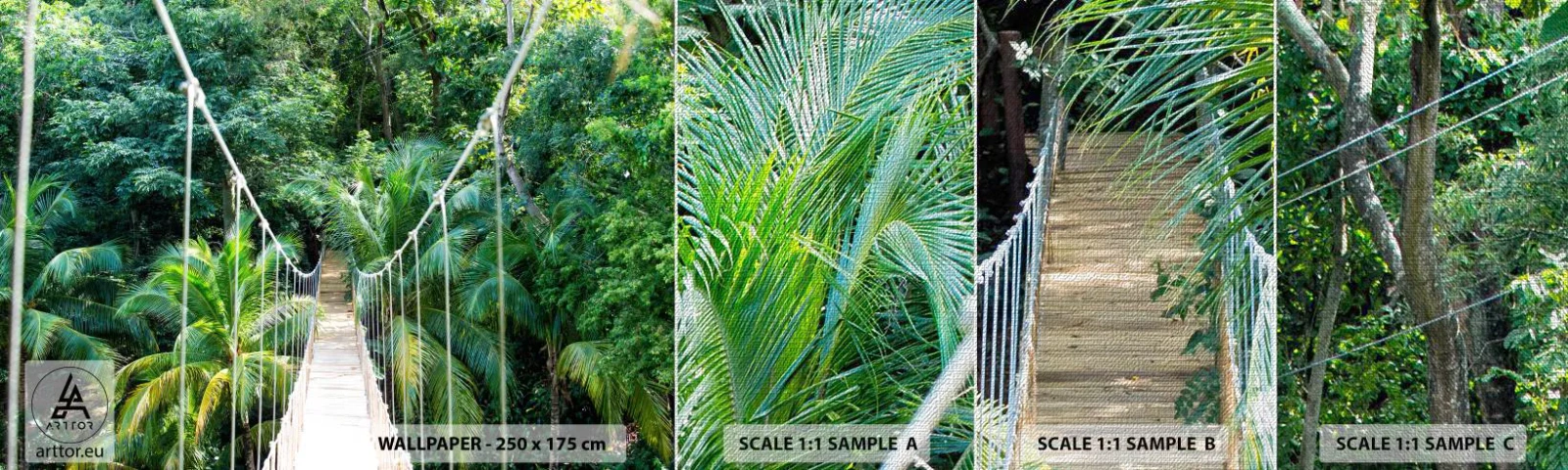 Muestra de fotomural Premium Canvas - ¡Bienvenido a la selva! - Paisaje, Selva, Honduras - 100x30 cm