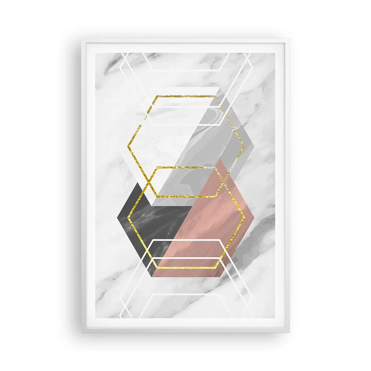 Póster en marco blanco - Composición en cadena - 70x100 cm