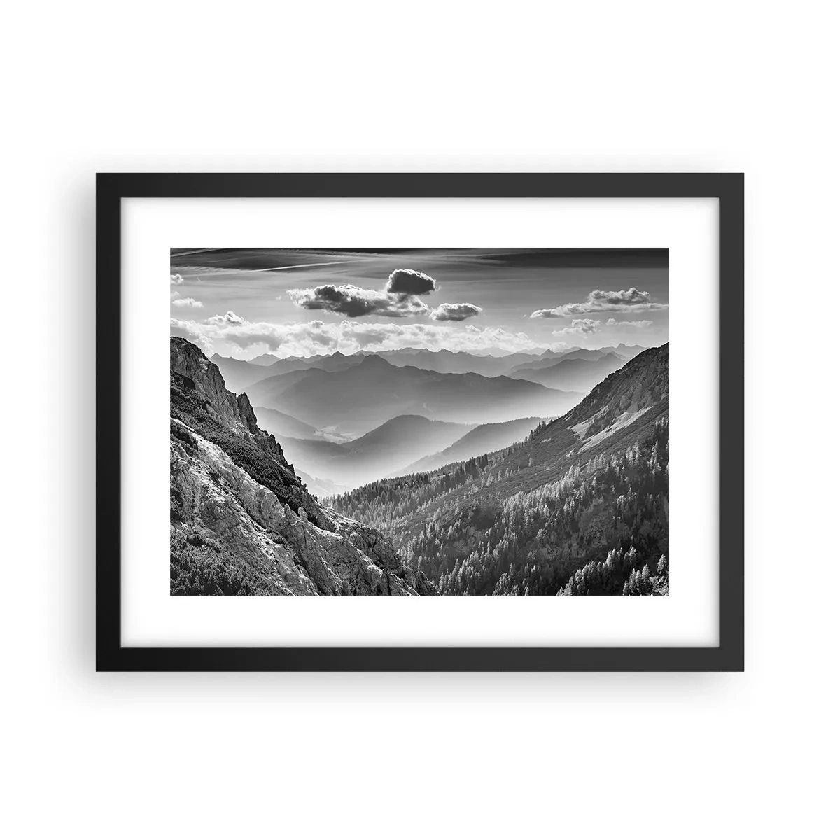 Póster en marco negro - Hasta el horizonte - 40x30 cm