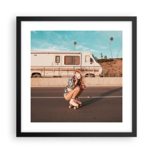 Póster en marco negro - ¡Sonrían, por favor! - 40x40 cm