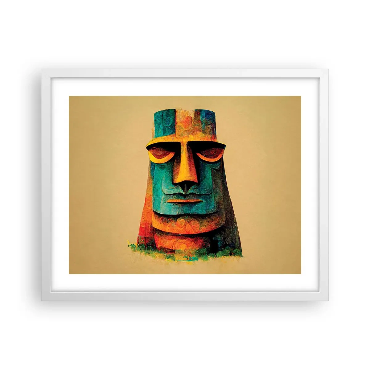 Póster en marco blanco - Escultural, pero simpática - 50x40 cm