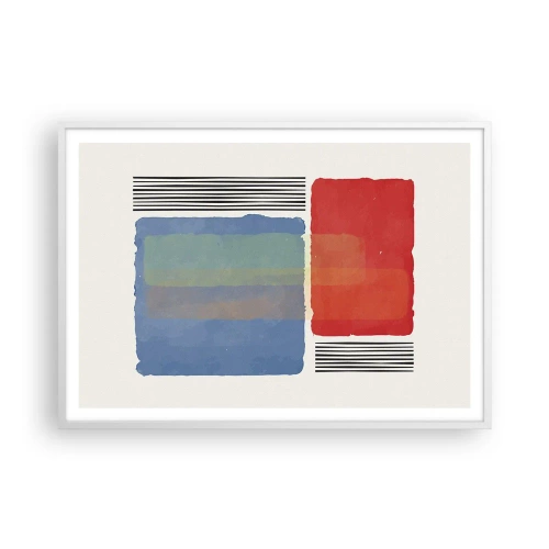 Póster en marco blanco - Espíritu y alma de la geometría - 100x70 cm