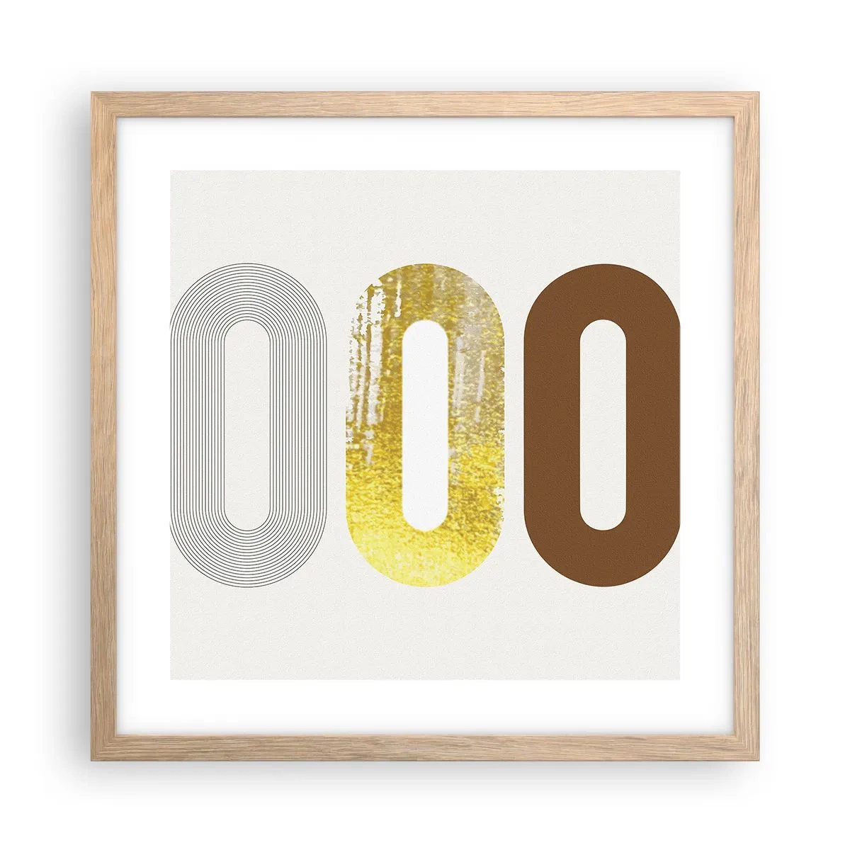 Póster en marco roble claro - ¡Ooo! - 40x40 cm