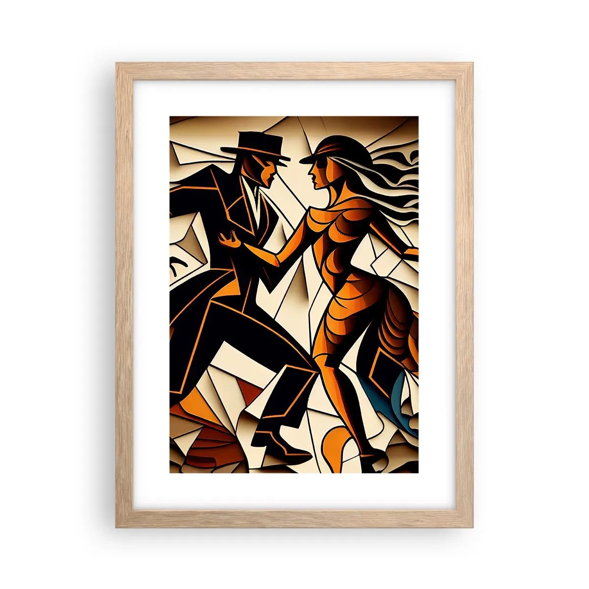 Póster en marco roble claro - Danza de pasión - 30x40 cm