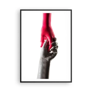 Póster en marco negro - Juntos, aunque diferentes - 70x100 cm