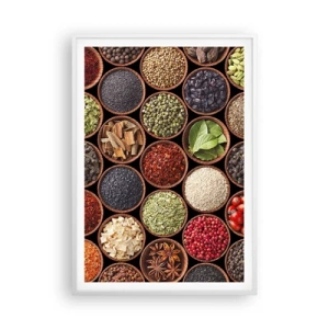 Póster en marco blanco - Todos los sabores del mundo - 70x100 cm