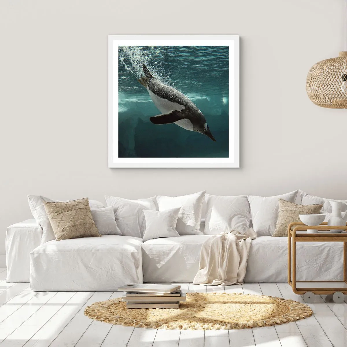 Póster en marco blanco - Bienvenido a mi mundo - 40x40 cm