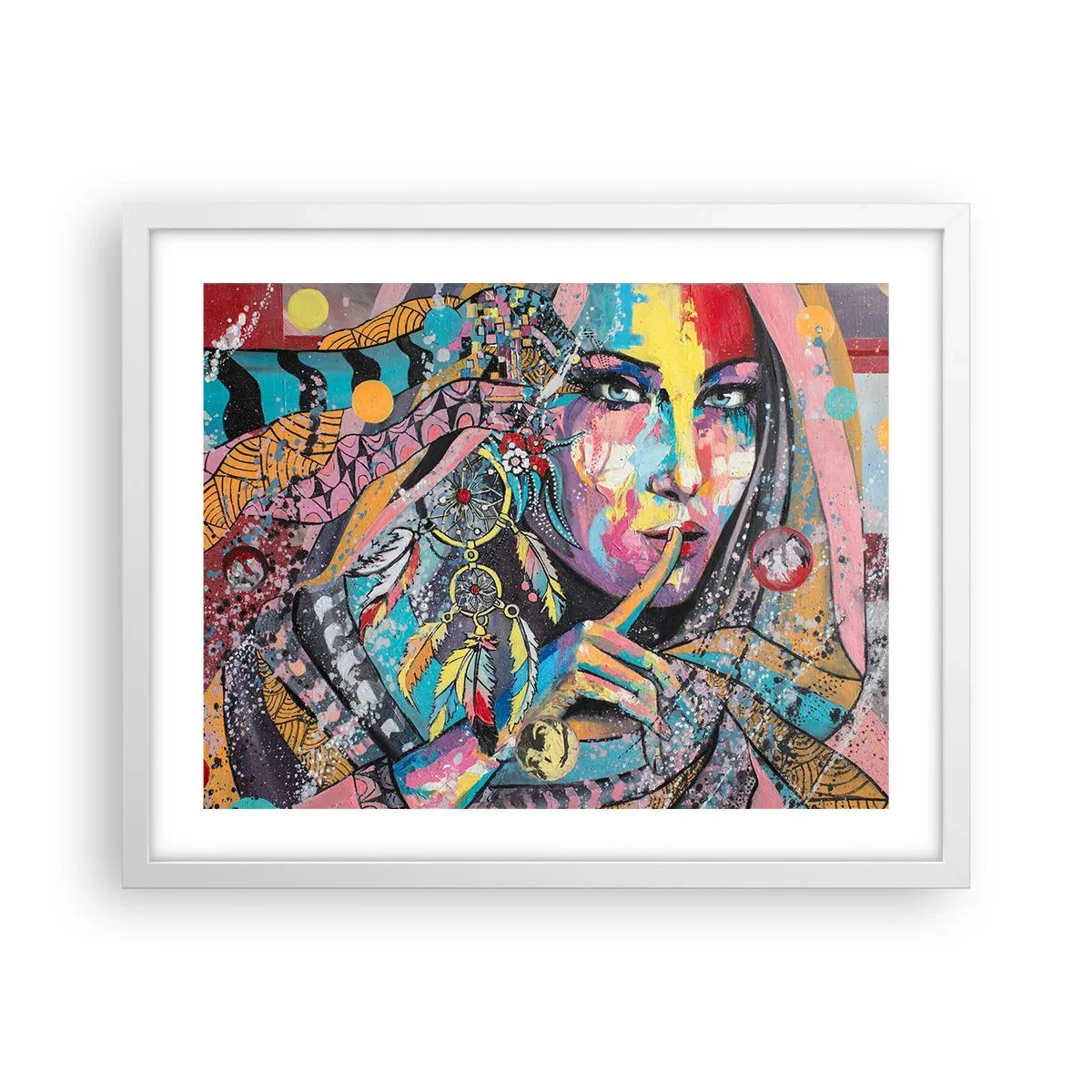 Póster en marco blanco - Silencio hasta que entiendas - 50x40 cm